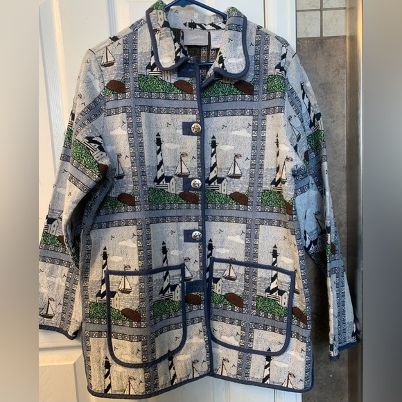 Vintage Blair Woven Lighthouse Jacket Women’s Size Large - Picture 1 of 6